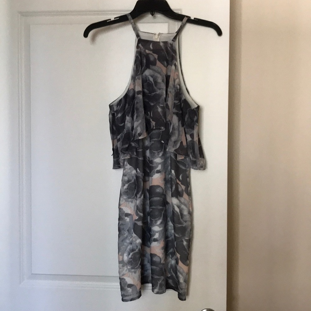 Ali & Jay charcoal gray floral print dress